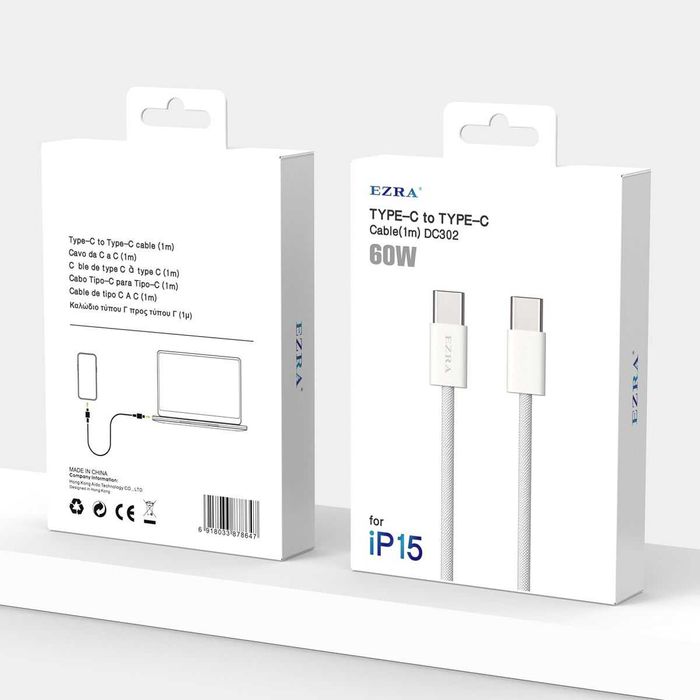 Кабел Type C - Type C M/M 2m Digital One SP01001 ezra dc302, 60W, Fast