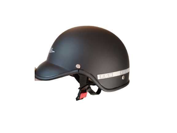 Каска за мотор Тип канче Черна Мат/Лак