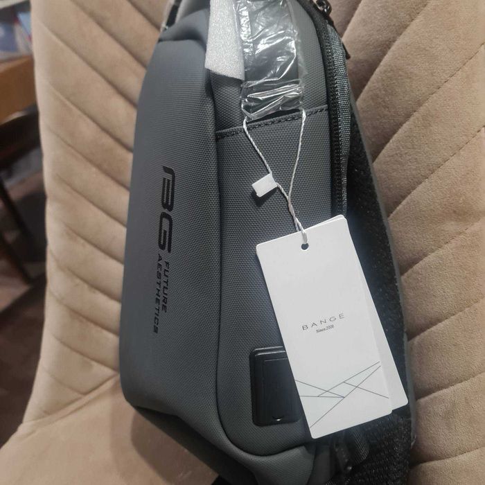 Раница Bange BG7221GY, Малка, През рамото, Водоустойчива, Сив