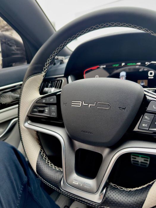 Чехол для руля из натуральной кожи для BYD