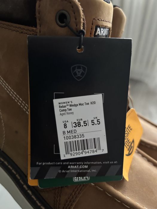 ARIAT Women's Rebar Wedge Moc Toe H20 Aged Honey, marimea 38,5