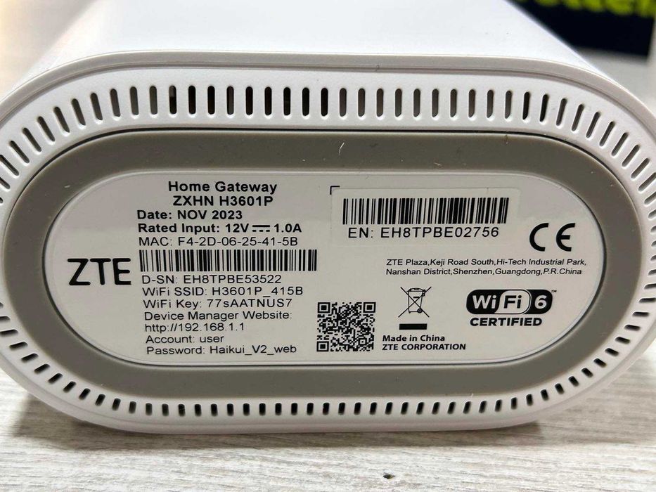WiFi Рутер ZTE H3601P