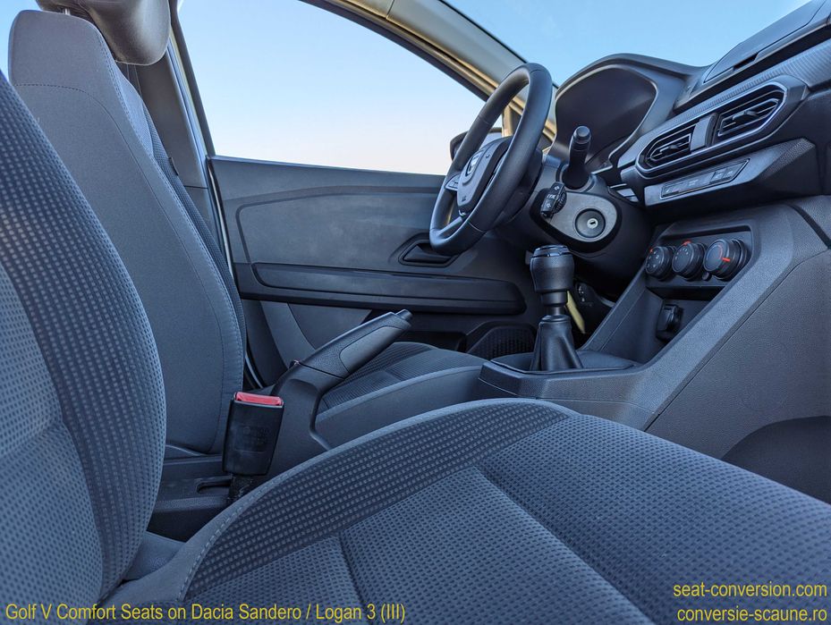 Sistem adaptare scaune de Golf V VI 5 6 7 pe Logan Sandero 3 III 2020+