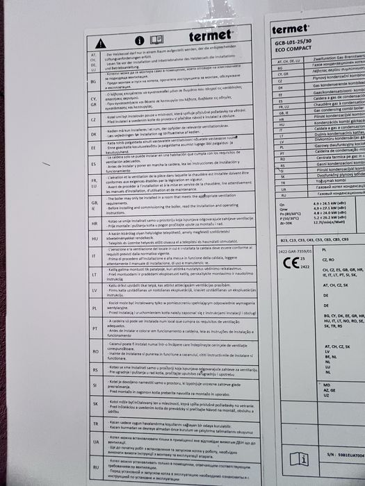 Centrala termica pe gaz in condensare Termet Eco Compact Combi 25/30