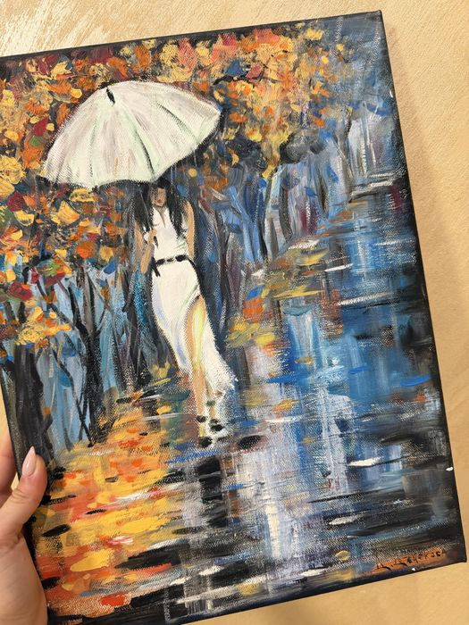 Ръчно рисувана картина на плато