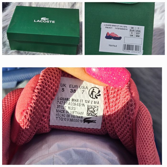 Lacosta оригинални дамски сникърси нови с кутия 38 номер