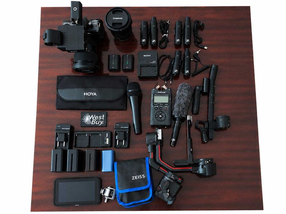 Kit Complet Studio Video Profesional – Sony FX3 + Tamron G2 + DJI RS2 + Lumini Nanlite + Audio Sennheiser, Sony, Tascam