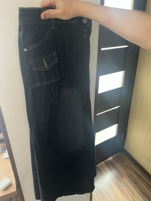 Джинсовая юбка миди