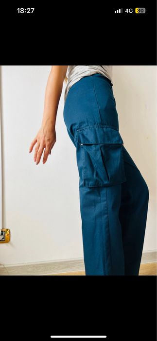 Pantaloni cargo bleumarin S