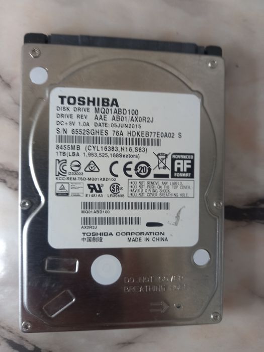 Хард диск за лаптоп Toshiba 1TB , 5400rpm,8MB, SATA 3