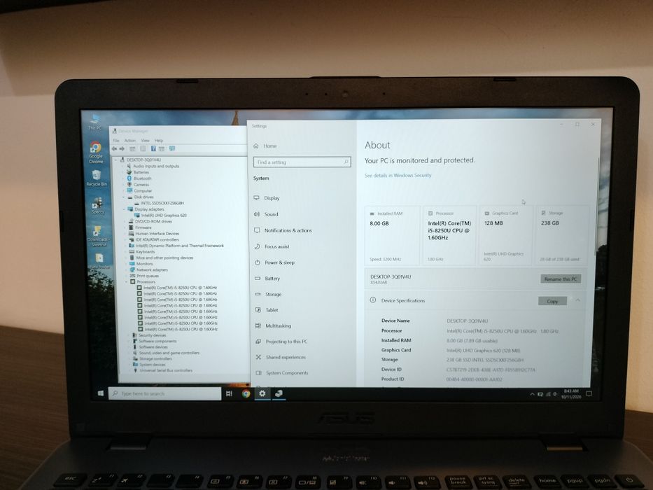 Laptop Asus Intel i5 8250u ssd 256 gb