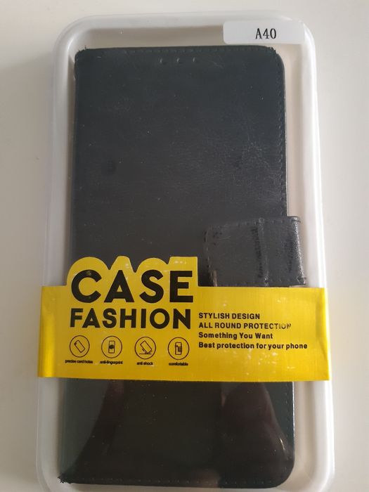 Оригинален кожен калъф за Samsung  A40  тип тефтерче 10лв