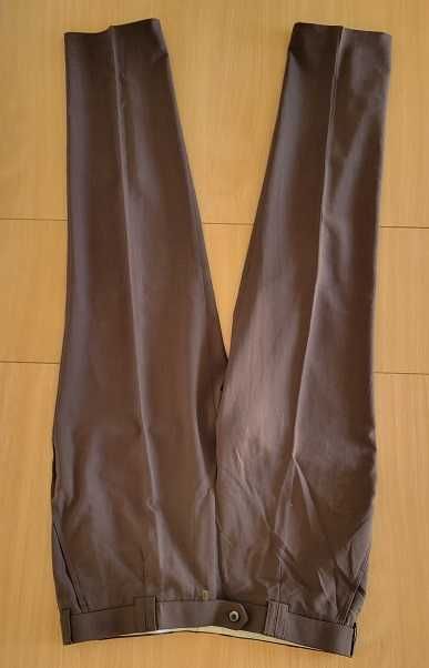 Pantaloni barbati stofa maro L-XL talia 96cm