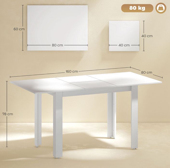 Разтегателна трапезна маса HOMCOM