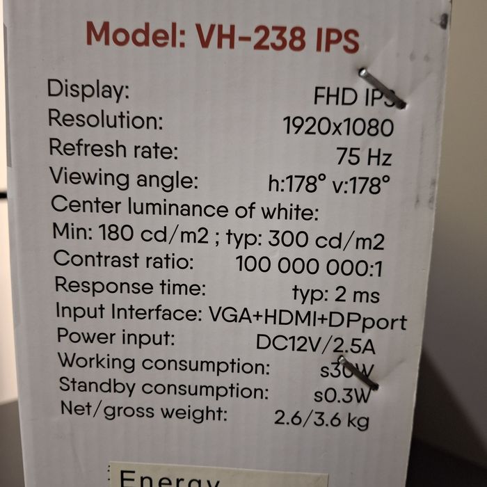 Монитор FHD 75 Hz