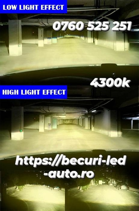 Kit Becuri Led Auto-Moto H7 De 4300k-55W-100W/20000Lumeni