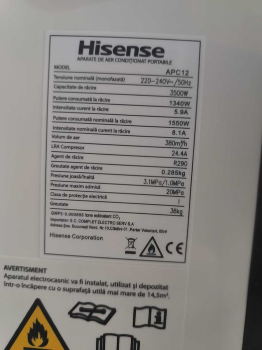 Aparat aer Condiționat Hisense 12000 Btu