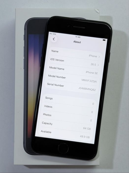 iPhone SE2022 3rd Black 94% battery