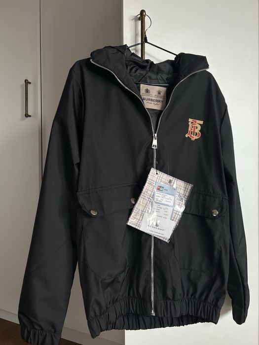 Burberry Black Hooded Jacket, Size S Fits M