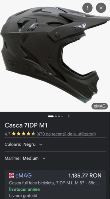 Casca fullface MTB bicicleta SevenIDP M + ochelari