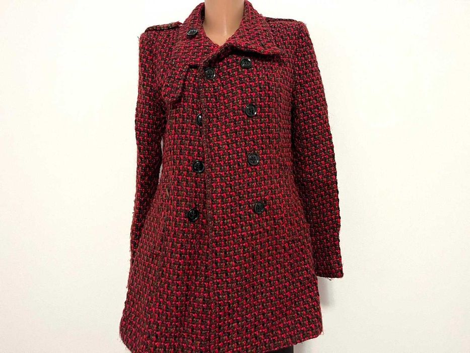 Palton Camaïeu roșu cu negru, texturat, mărimea M