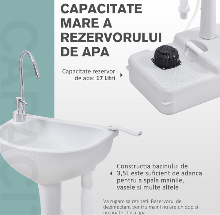 Chiuveta portabila camping curte