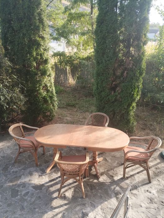 Scaun Fotoliu din Bambus Natural pentru Terasă / Grădină (Preț pe Bucată – Set de 4)