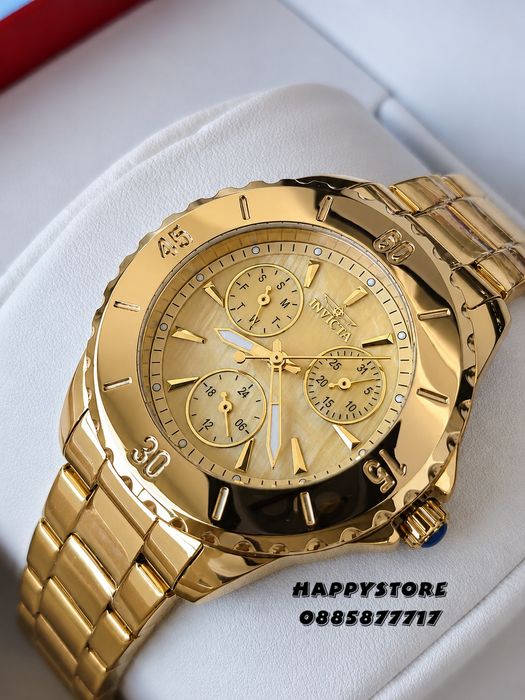 INVICTA Mother of pearl Gold dial 38 mm women, Инвикта нов дамски часовник
