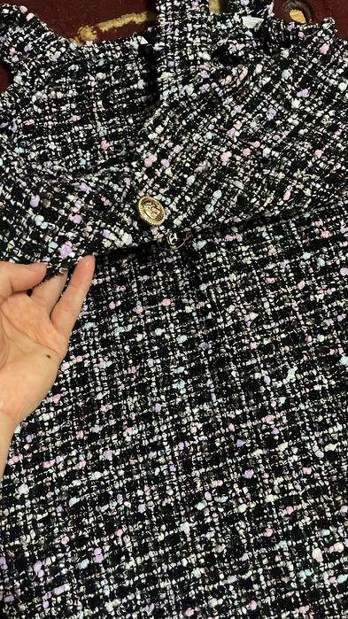 Для беременных и повседневных Твидовое платье.