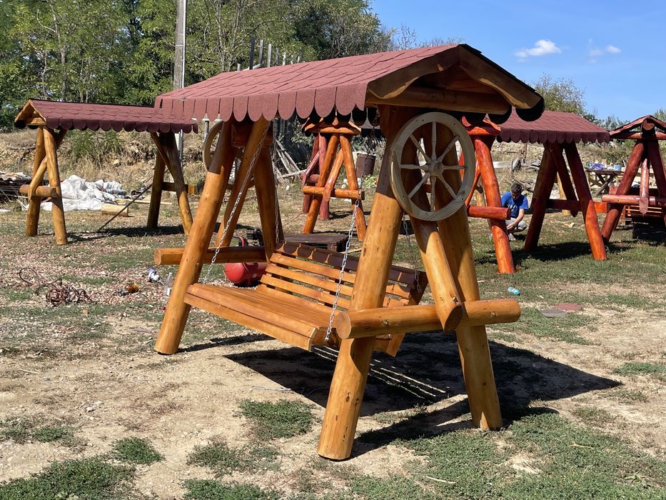 Leagan din lemn / balansoar din bile rotunde