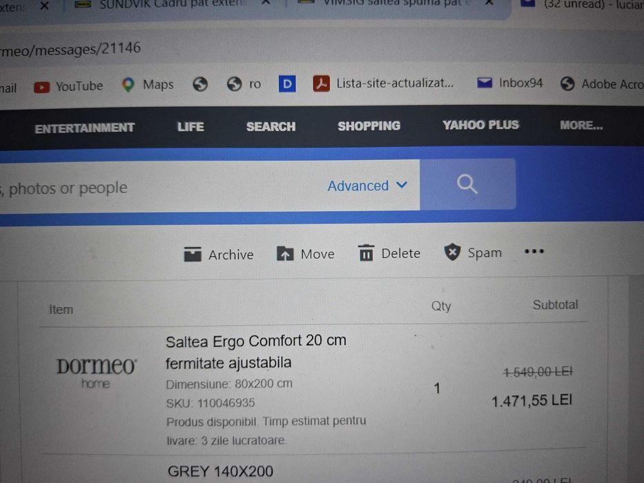 Saltea pentru pat copii