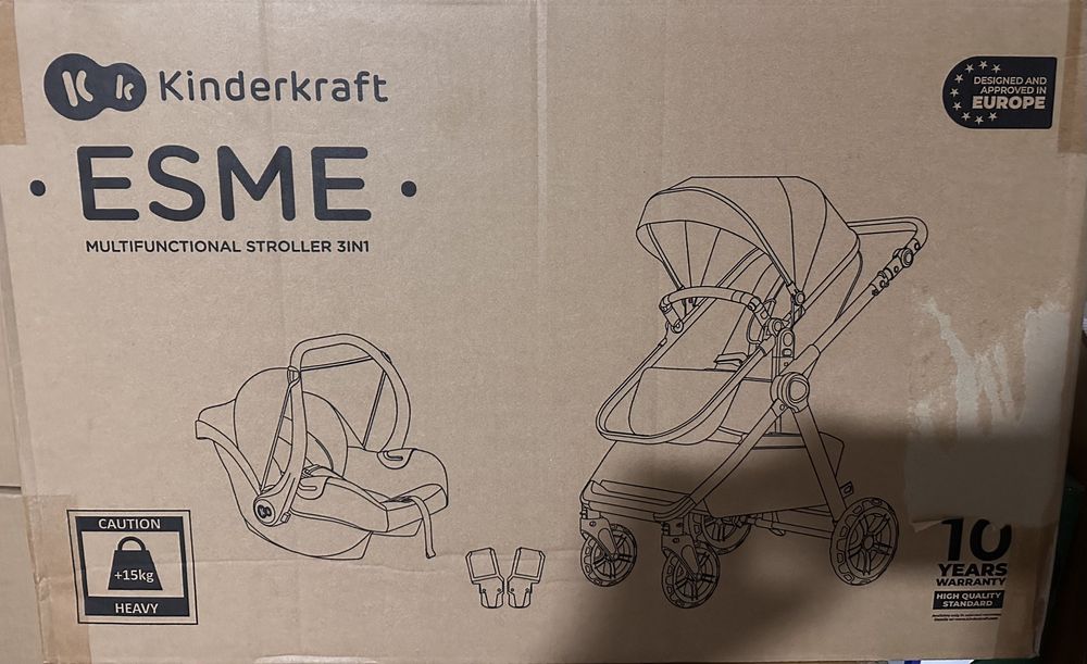 Carucior 3 in 1 Kinderkraft Esme Negru Nou