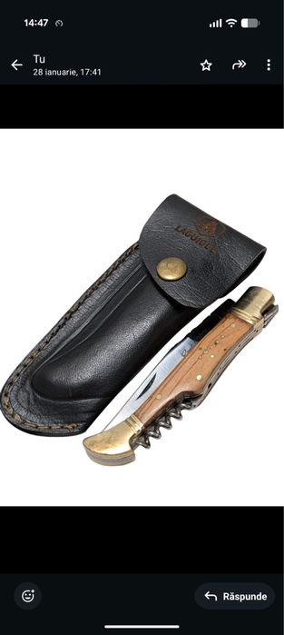 Briceag „Laguiole” produs in atelierul  "Roger Orfèvre" (Franța)