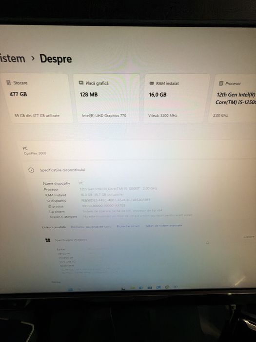 MiniPC Dell Optiplex 3000 i5 12gen 16g 512g nvme Win11pro