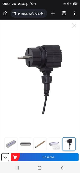Fântână de piscină pătrată din oțel inoxidabil VidaXL cu lumini LED, 30 cm