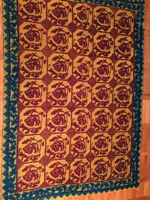 Cuvertura traditionala veche, 100% din lână, țesuta manual la război