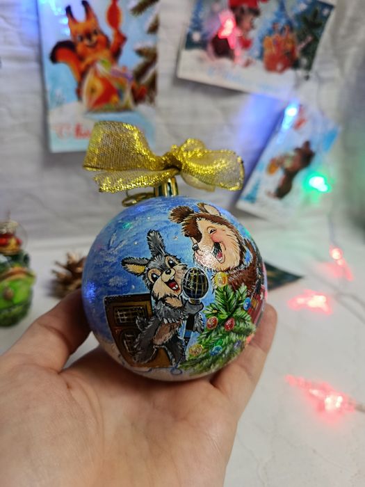 Ёлочные шарики с ручной росписью