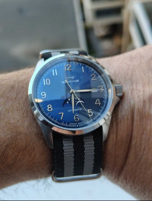 Swiss Glycine Combat classic moonphase, automatic, перфектен, бартер