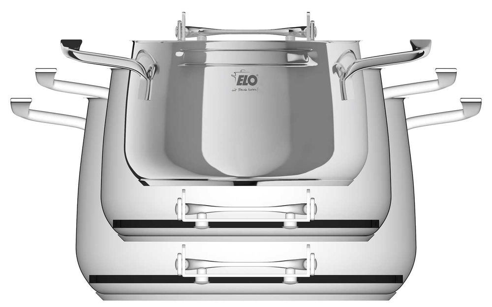 Set 3 Oale de inox cu capac Extra Top German Quality - ELO Mystery