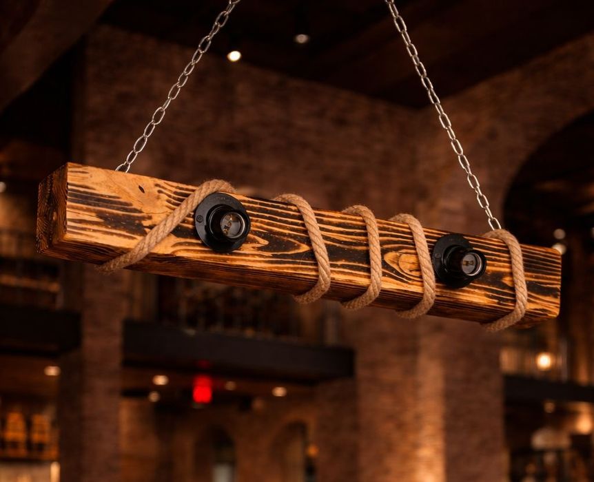 "Элегантная деревянная люстра: создайте уют в вашем интерьере!"