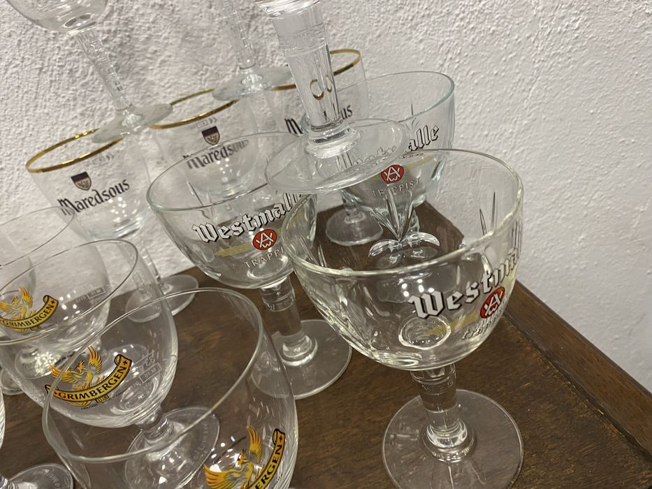 Белгийски бирени чаши Westmalle Maredsous комплект Белгия