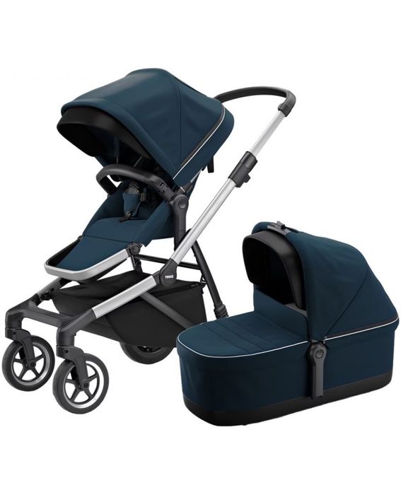 Детска  количка + кош за новородено Thule Sleek Navy Blue в Синьо