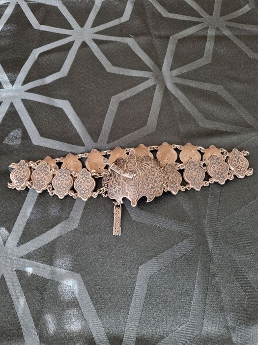 Страхотен антикварен руски кавказки сребърен колан с ниело