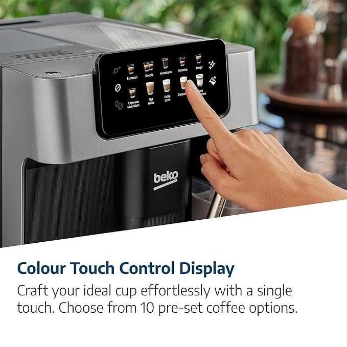Espressor automat Beko CaffeExperto CEG7304X, 19 bar, ecran touch, garanție