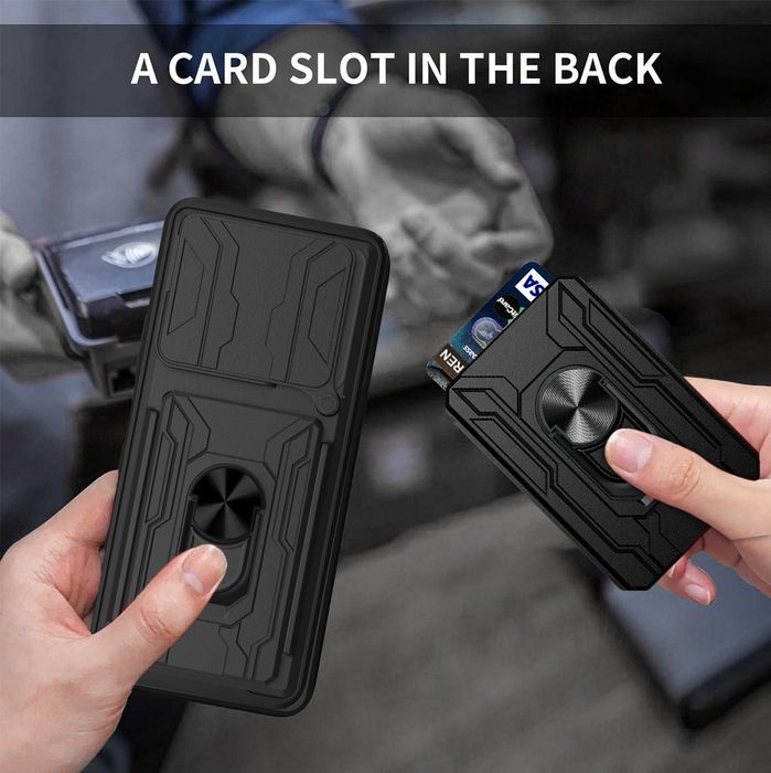 Xiaomi 14T / 14T Pro / RING CARD SLOT Удароустойчив кейс гръб с магнит