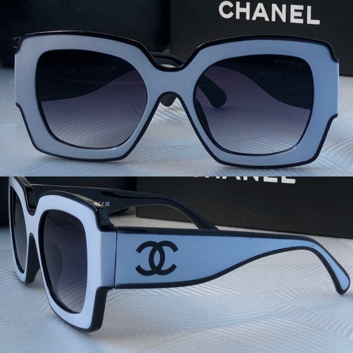 Дамски слънчеви очила елипса овални черно и бяло