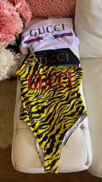 Gucci Women's Natural Fake Logo Front Swimsuit*Цял Бански Гучи ХС,С