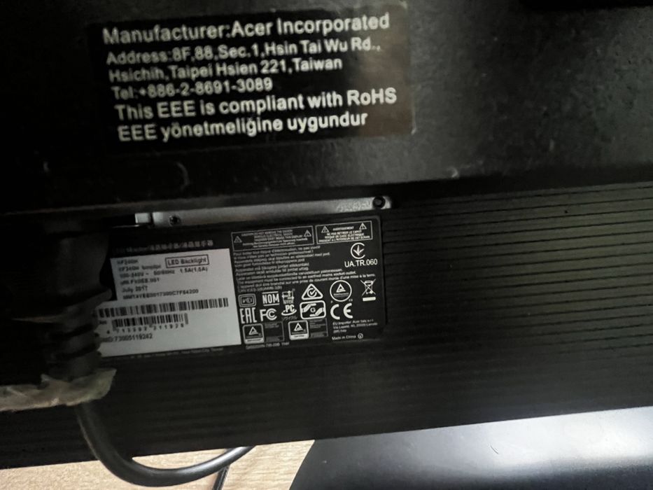 Монитор Acer xf240h 24” 144hz