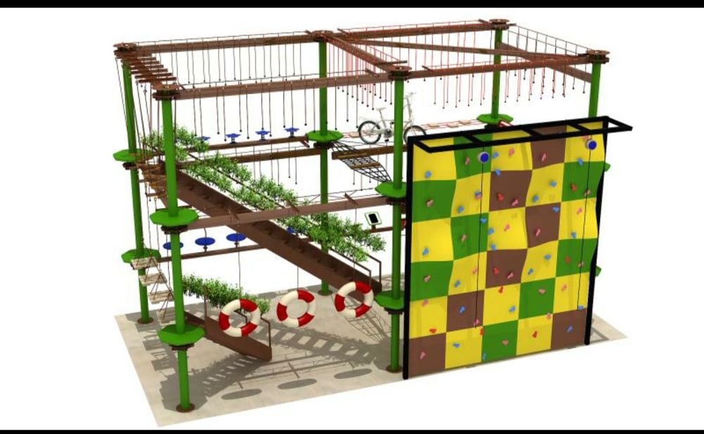 Веревочный парк.  Скалодром.