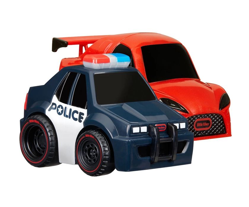 Луди и бързи колички Little Tikes, серия 7, синя с пламъци и полиция и